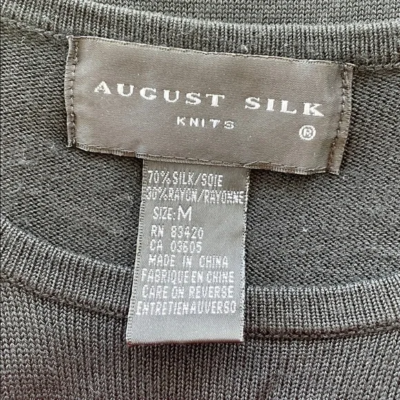 Vintage August Silk knits black sleeveless silk blend top size medium - Picture 12 of 12